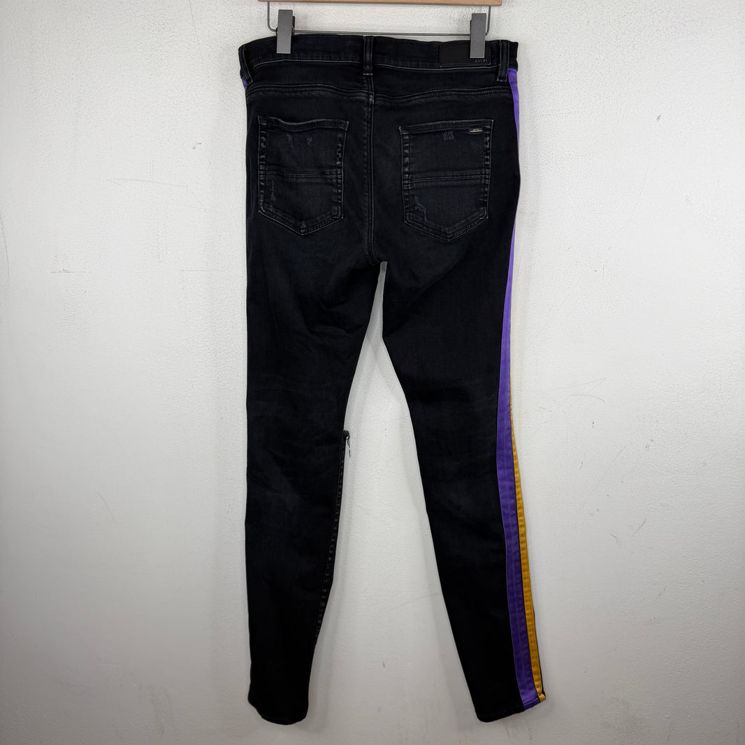 Amiri Purple/Yellow Striped Jeans
