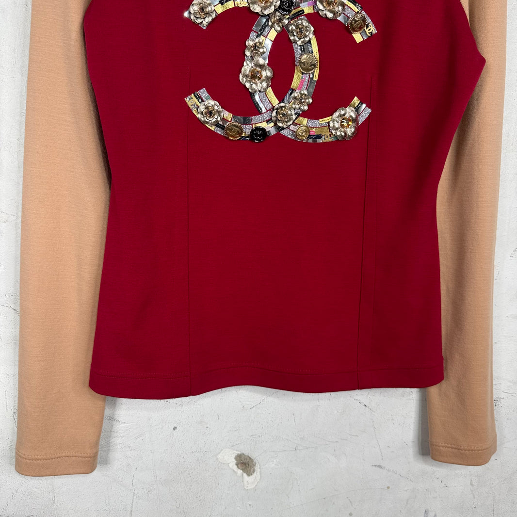 Chanel Metiers De Art 23' Pinned Logo Sweater