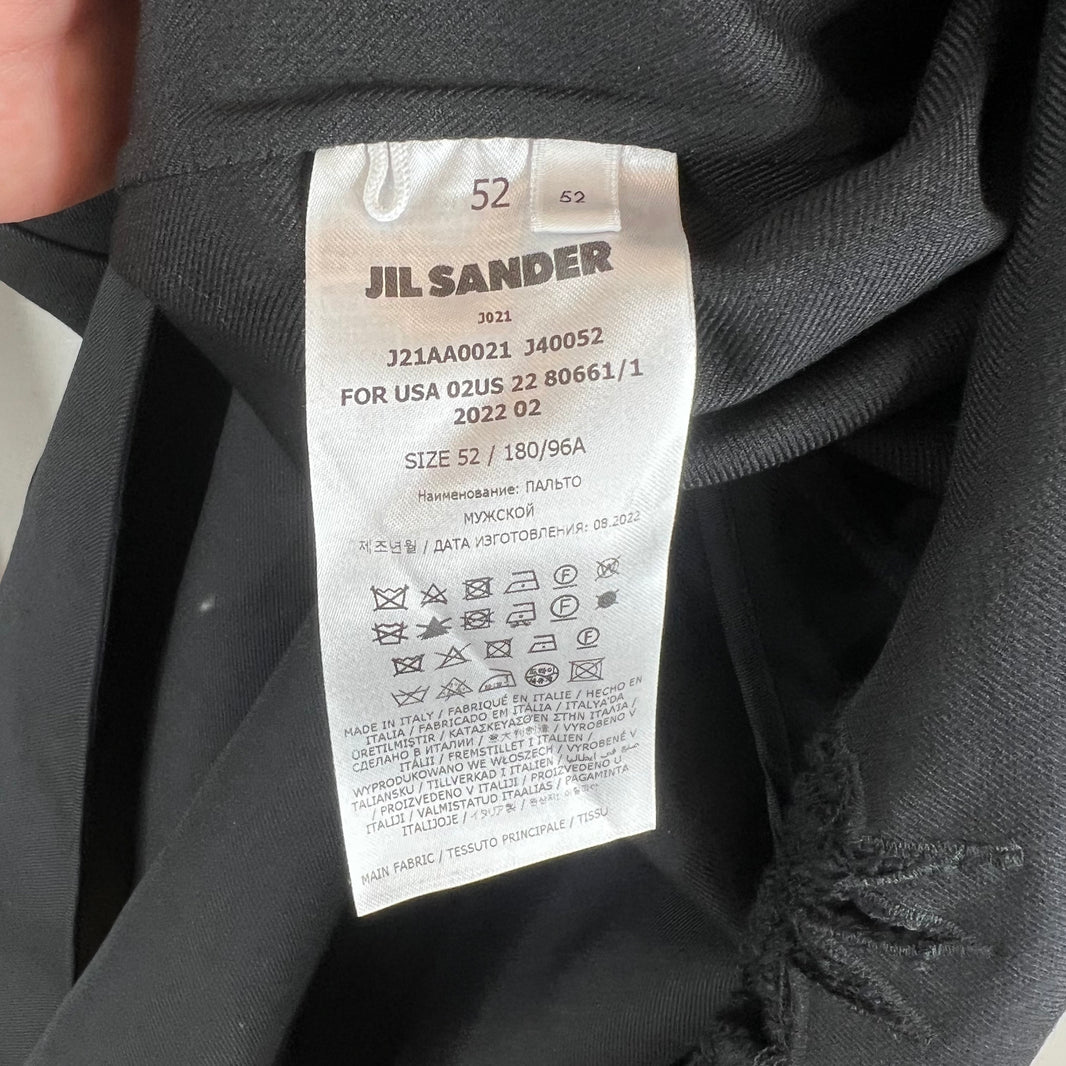 Jil Sander Black Floral Knit Trench Coat