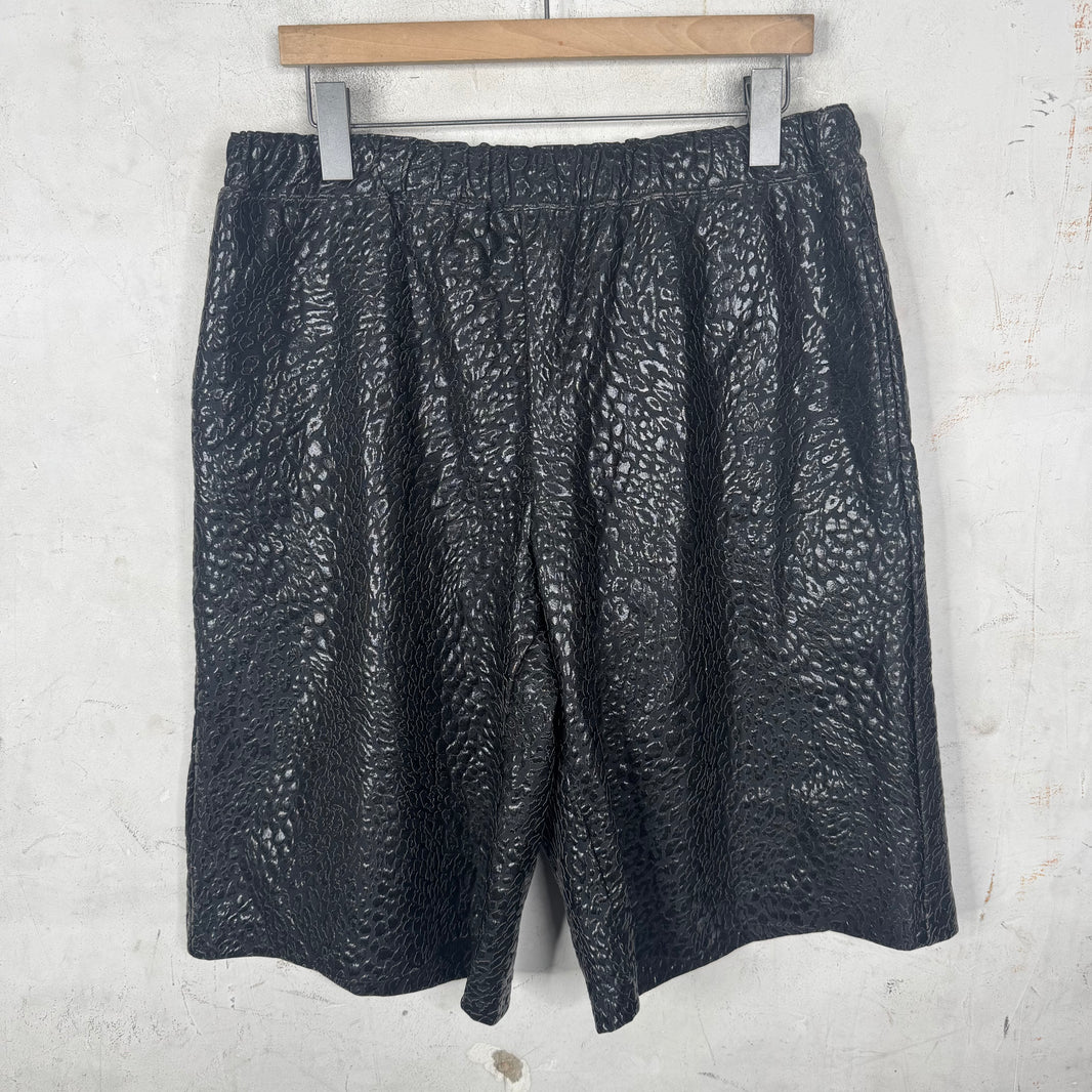 Comme Des Garçons Homme Black Cheetah Print Shorts