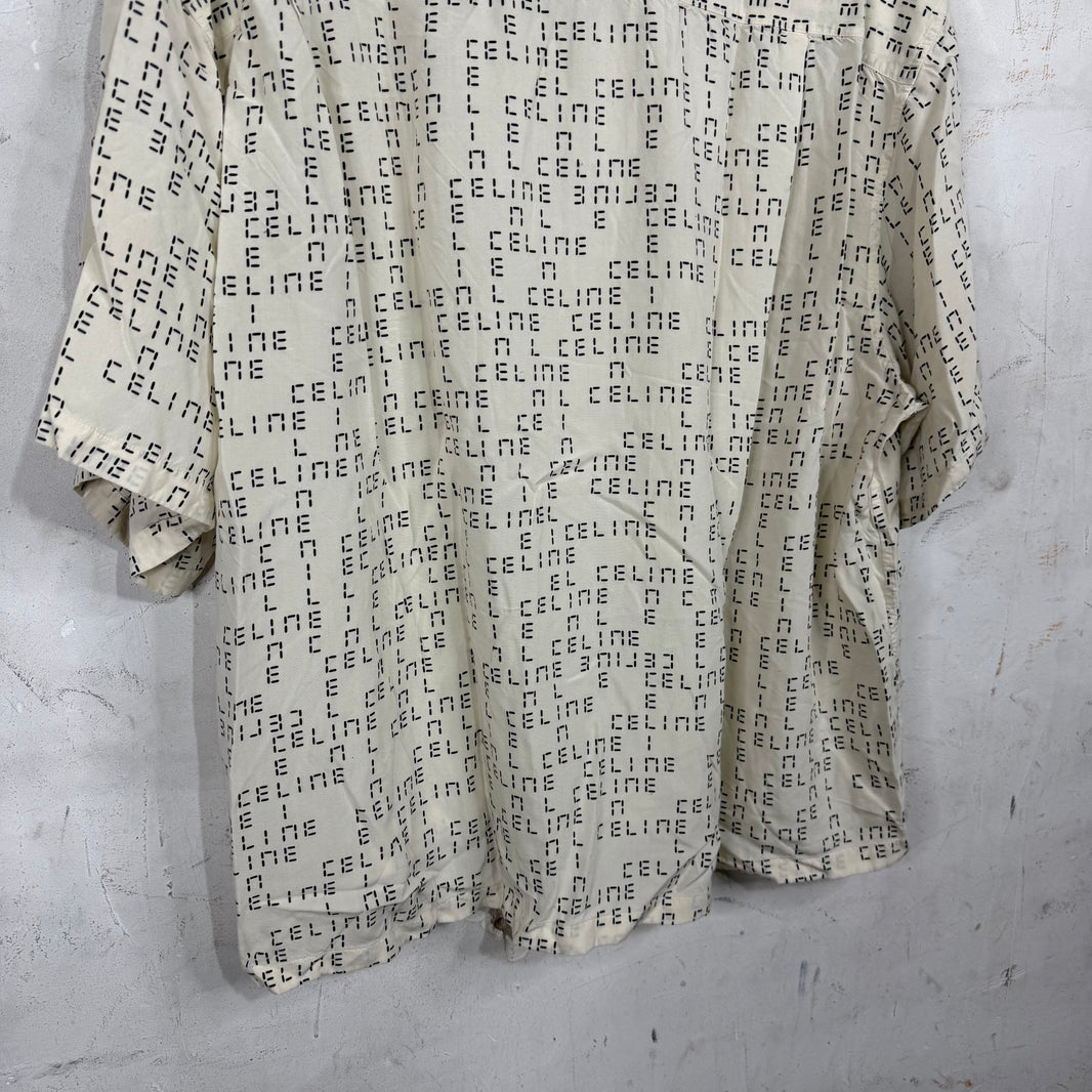 Celine Time Monogram Logo Viscose Shirt