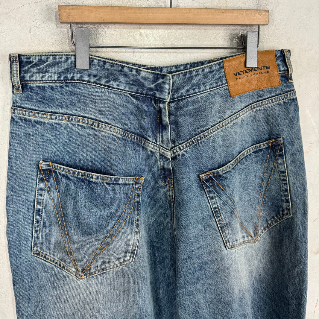 Vetements Backwards Wide Leg Jeans