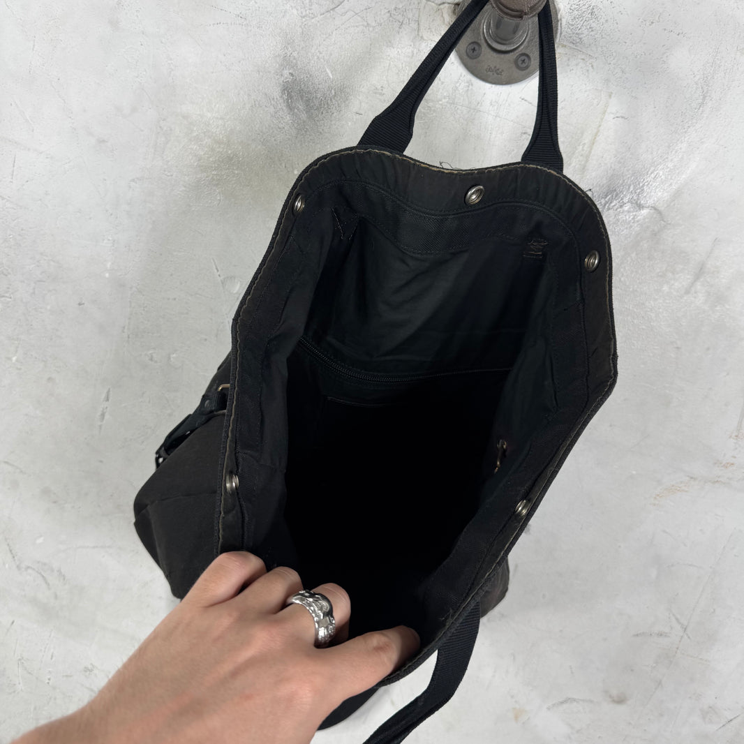 Helmut Lang Canvas Buttoned Strapped Tote