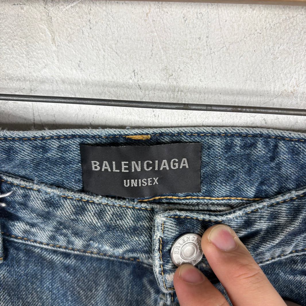 Balenciaga 2022 Distressed Mudwash Jeans