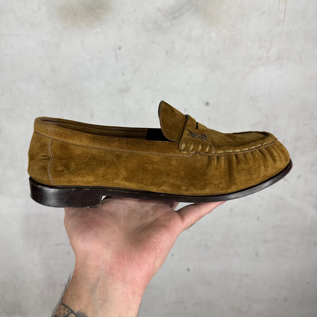 Saint Laurent Brown Le Suede Loafers