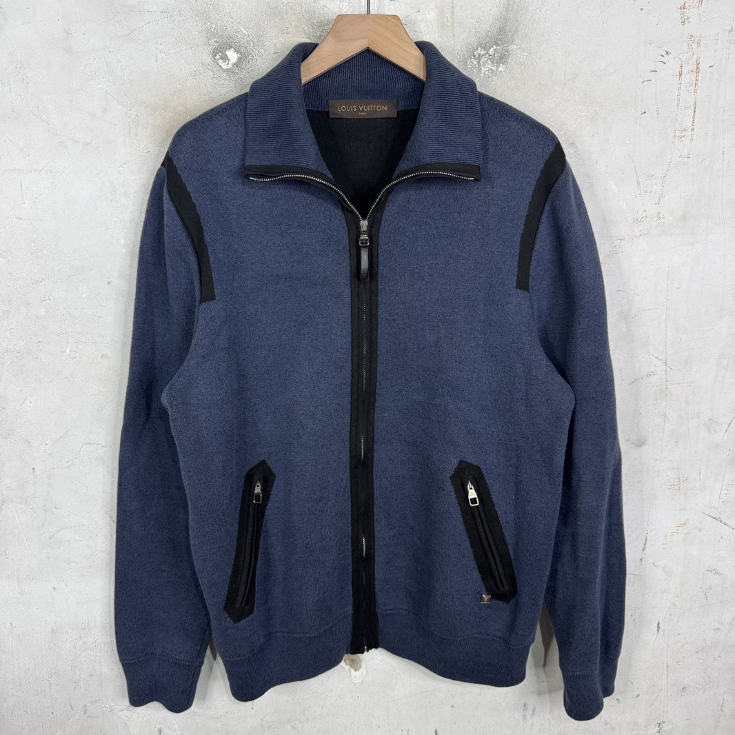 Louis Vuitton Black Trimmed Zip Up Cardigan