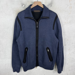Louis Vuitton Black Trimmed Zip Up Cardigan