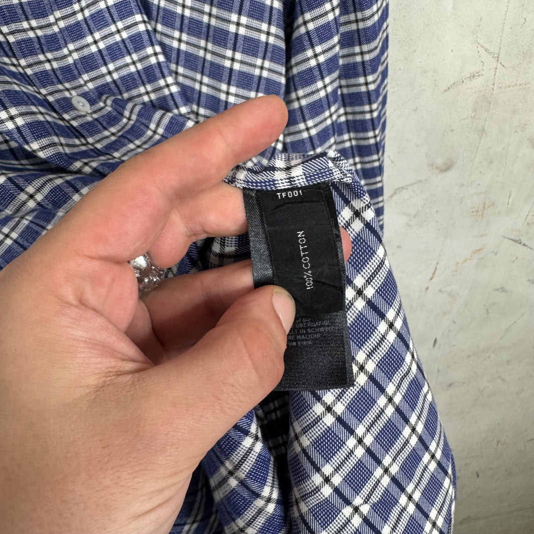 Tom Ford Blue Plaid Flannel Shirt