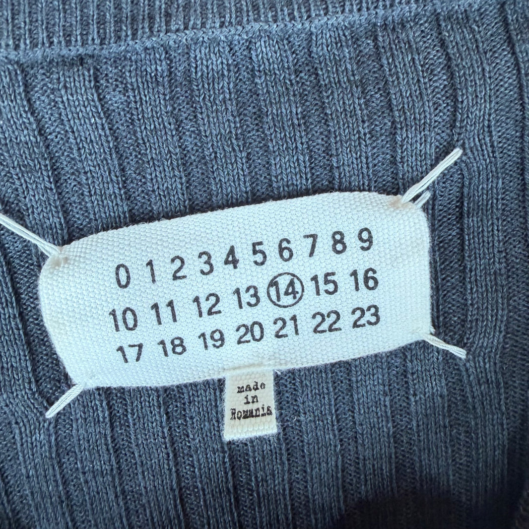 Margiela Shoulder Patched Ribbed Wool Blend Sweater