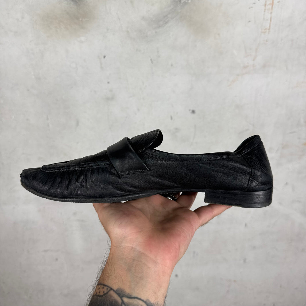 The Row Scrunched Leather Loafers