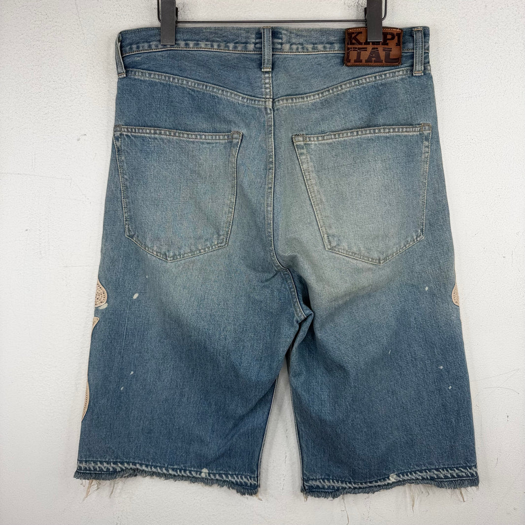 Kapital Blue Bone Denim Shorts