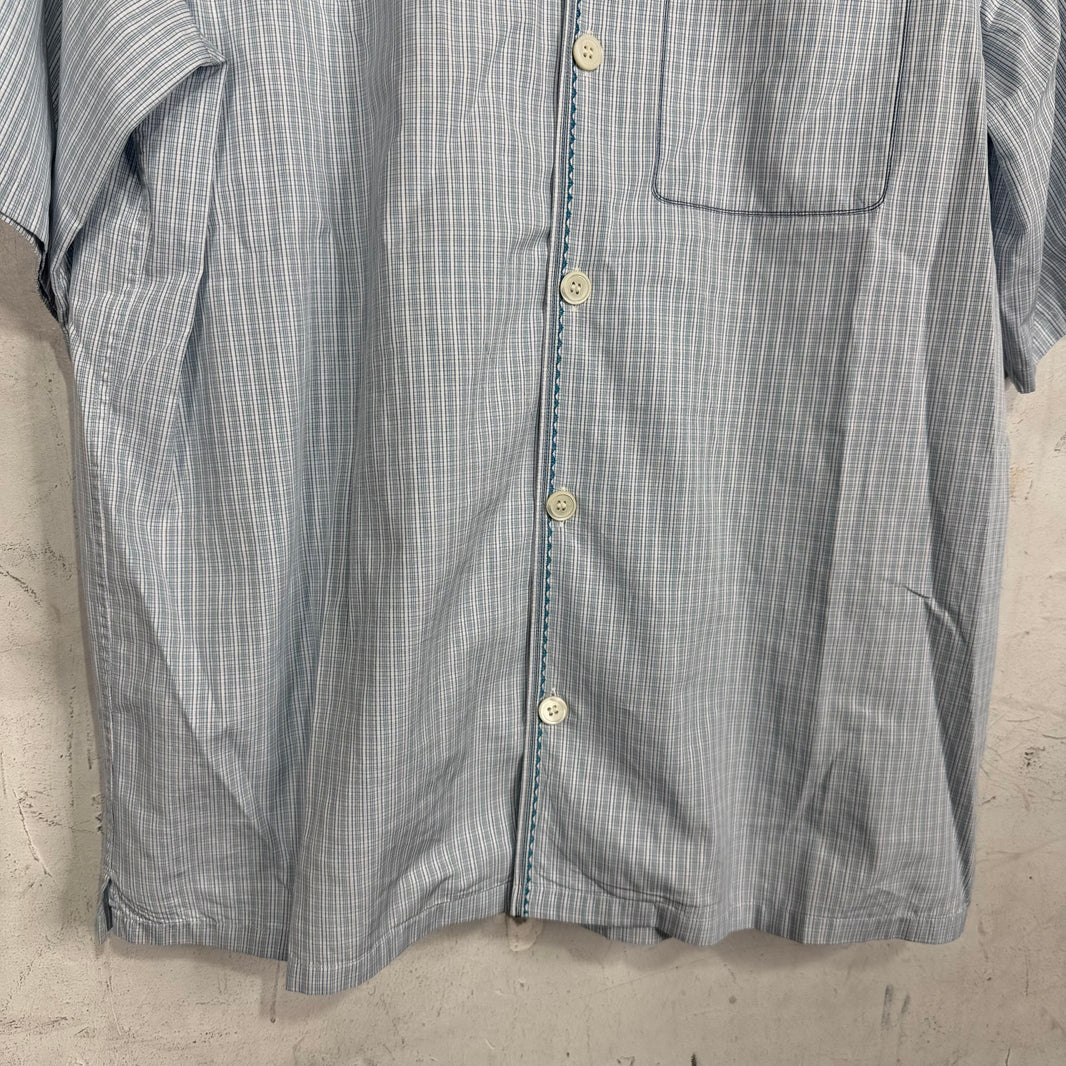 Prada Patterned Stitch Line Plaid S/S  Shirt