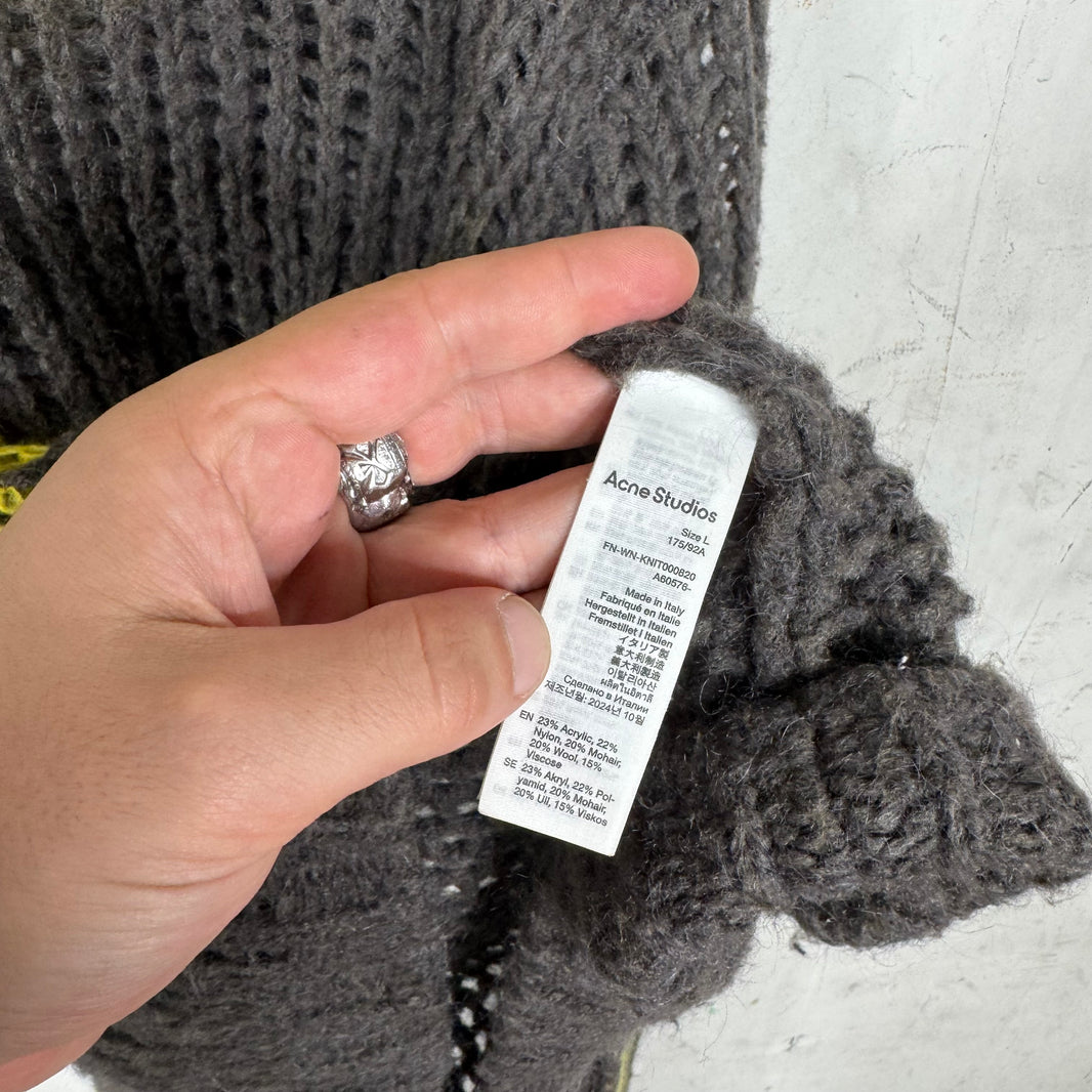 Acne Studios Loose Gauge Yellow Patched Sweater