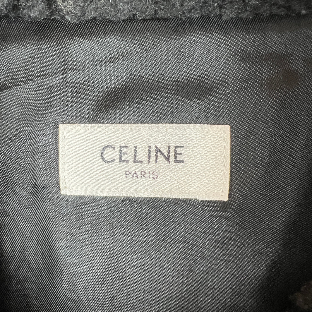 Celine Wool Blend Hooded Zip Up Jacket