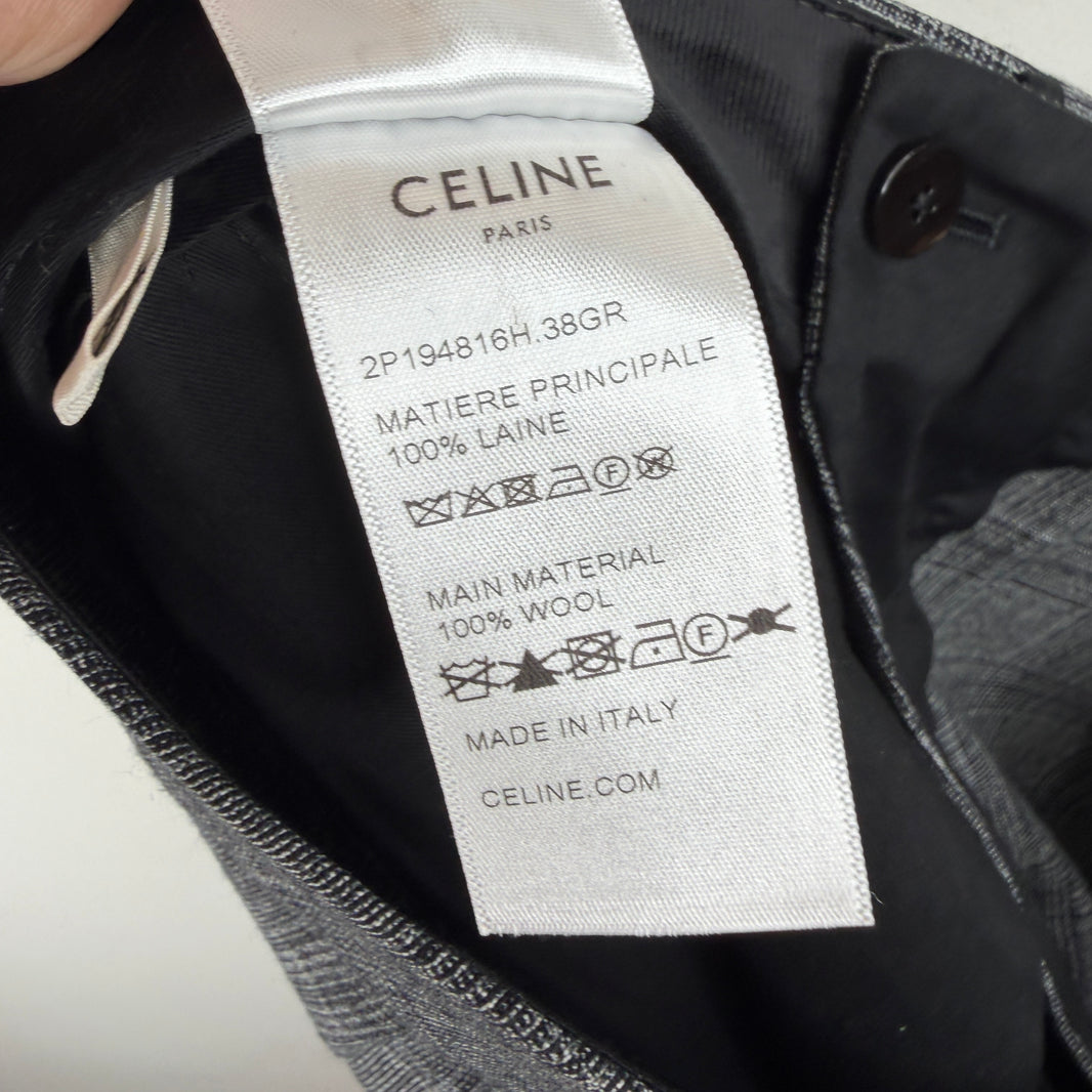 Celine Gray Plaid Trousers