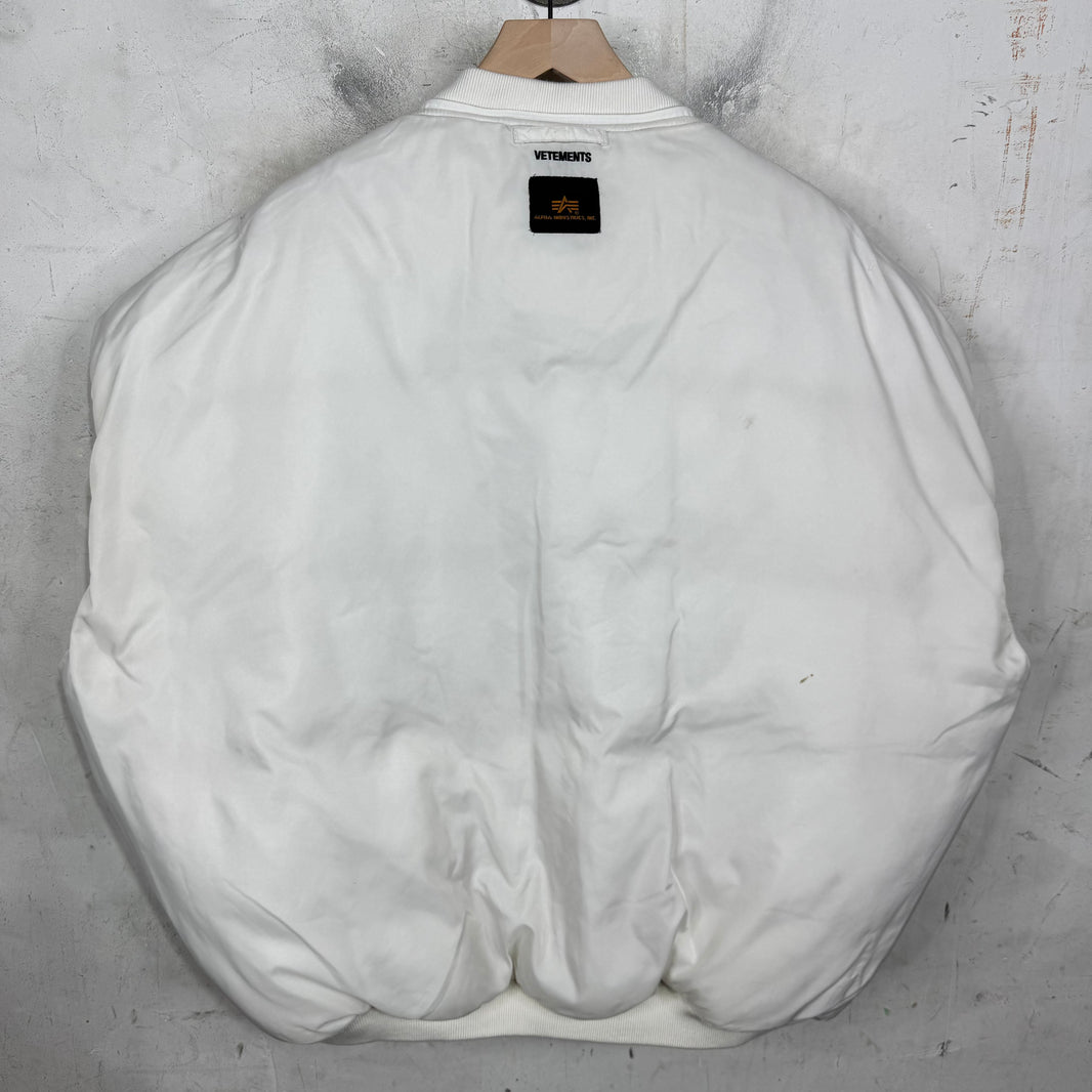 Vetements x Alpha Industries White Bomber Vest