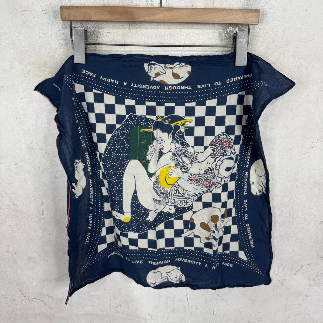 Kapital Checkerboard Happy Face Bandana