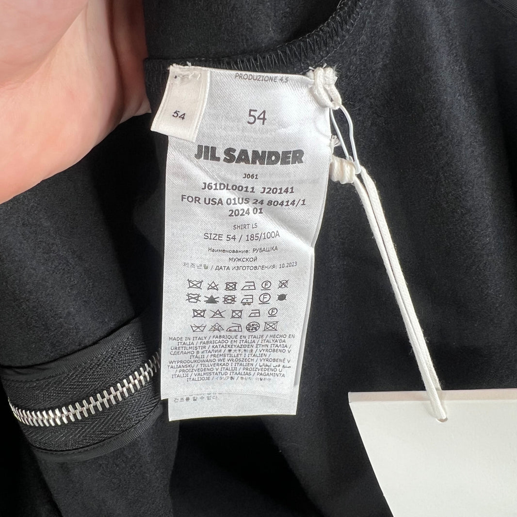 Jil Sander Black Wool Zip Up Overshirt