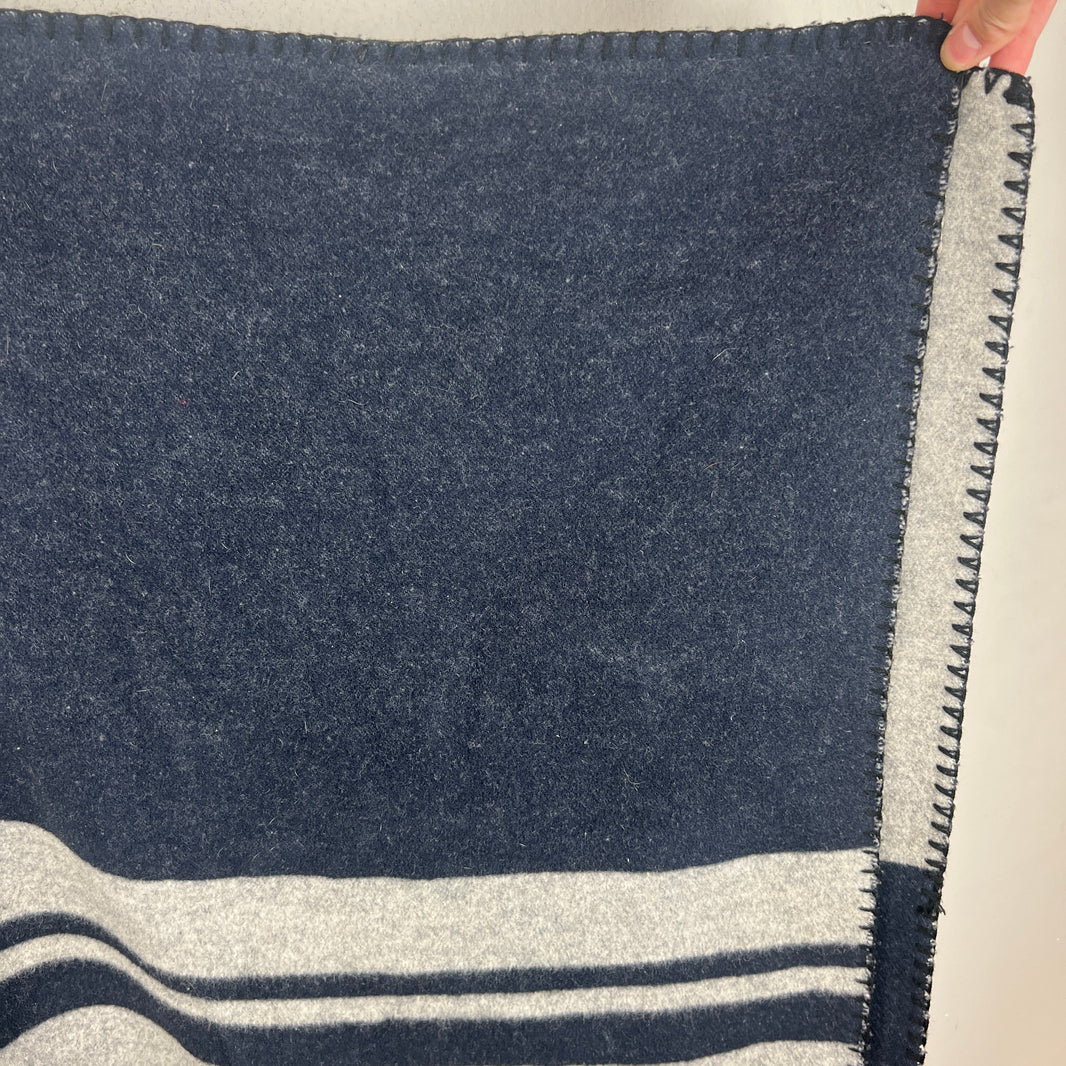 Sacai Navy/Gray Wool Blend Throw Blanket