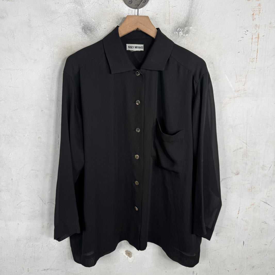 Issey Miyake Black Viscose L/S Shirt