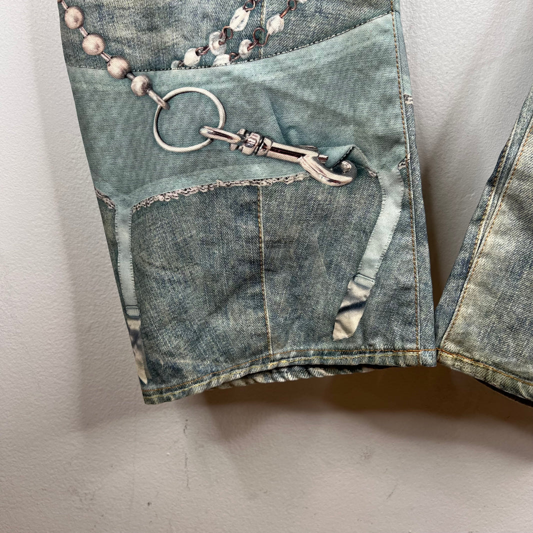 Acne Studios Pearl & Lace Trompe Denim Jeans