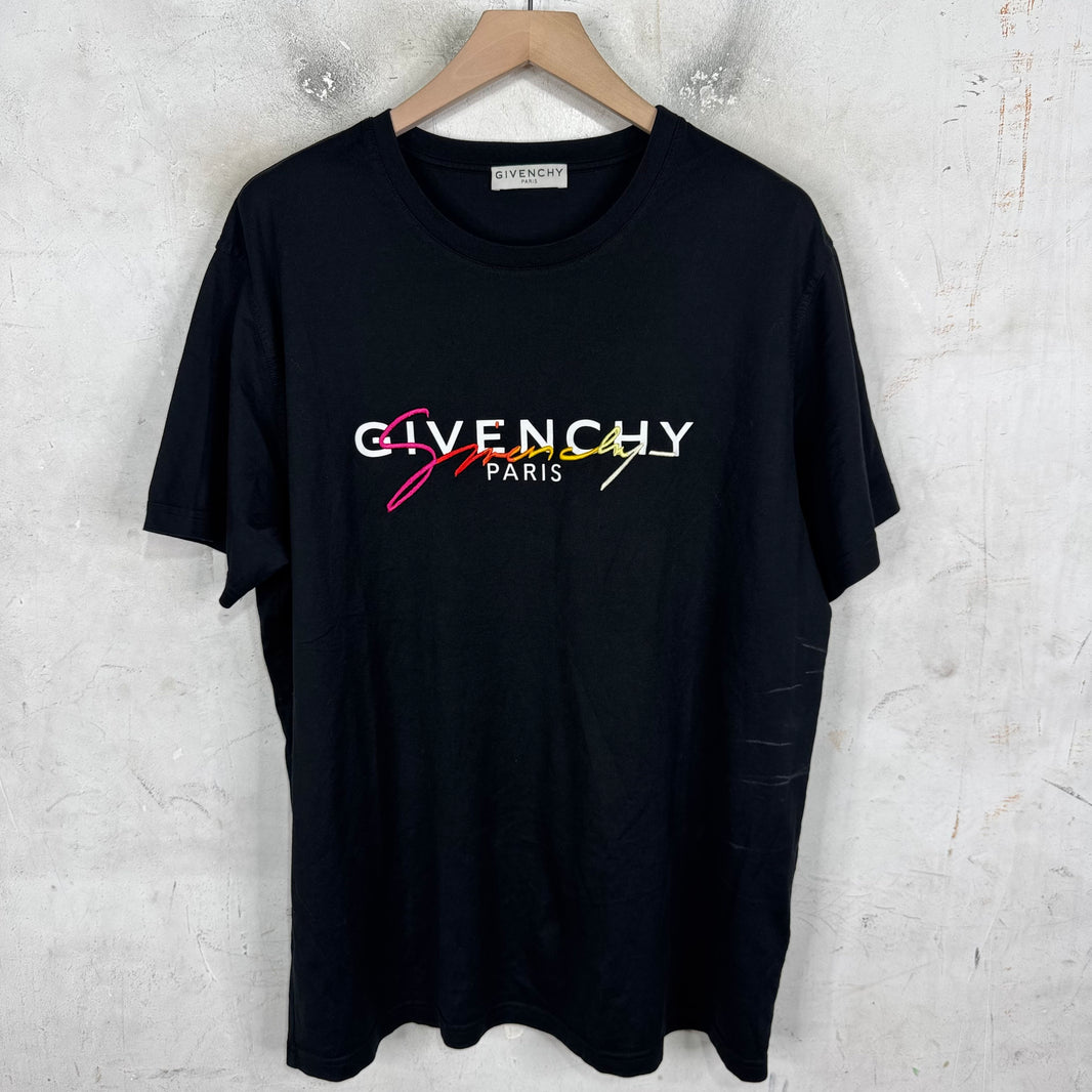 Givenchy Embroidered Rainbow Logo T-Shirt