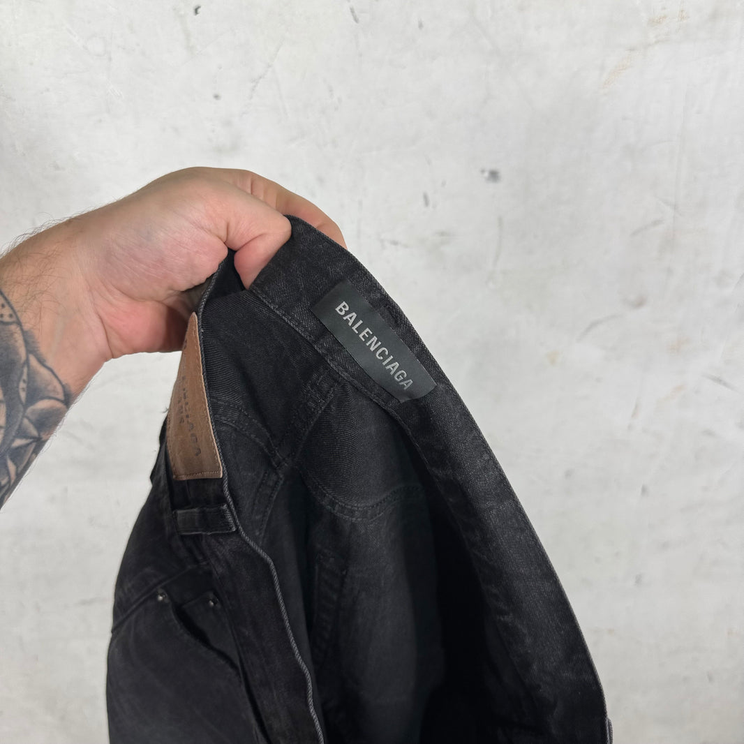 Balenciaga Wrinkle Wash Flared Jeans