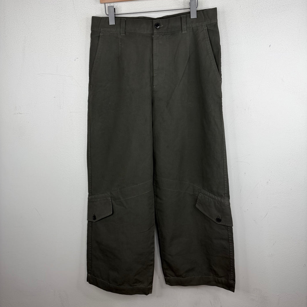 Dries Van Noten Baggy Olive Cargo Pants