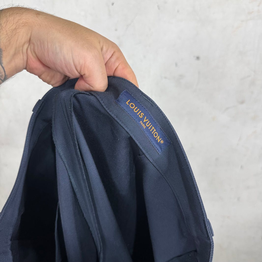 Louis Vuitton Navy Loose Pin Cargo Pants