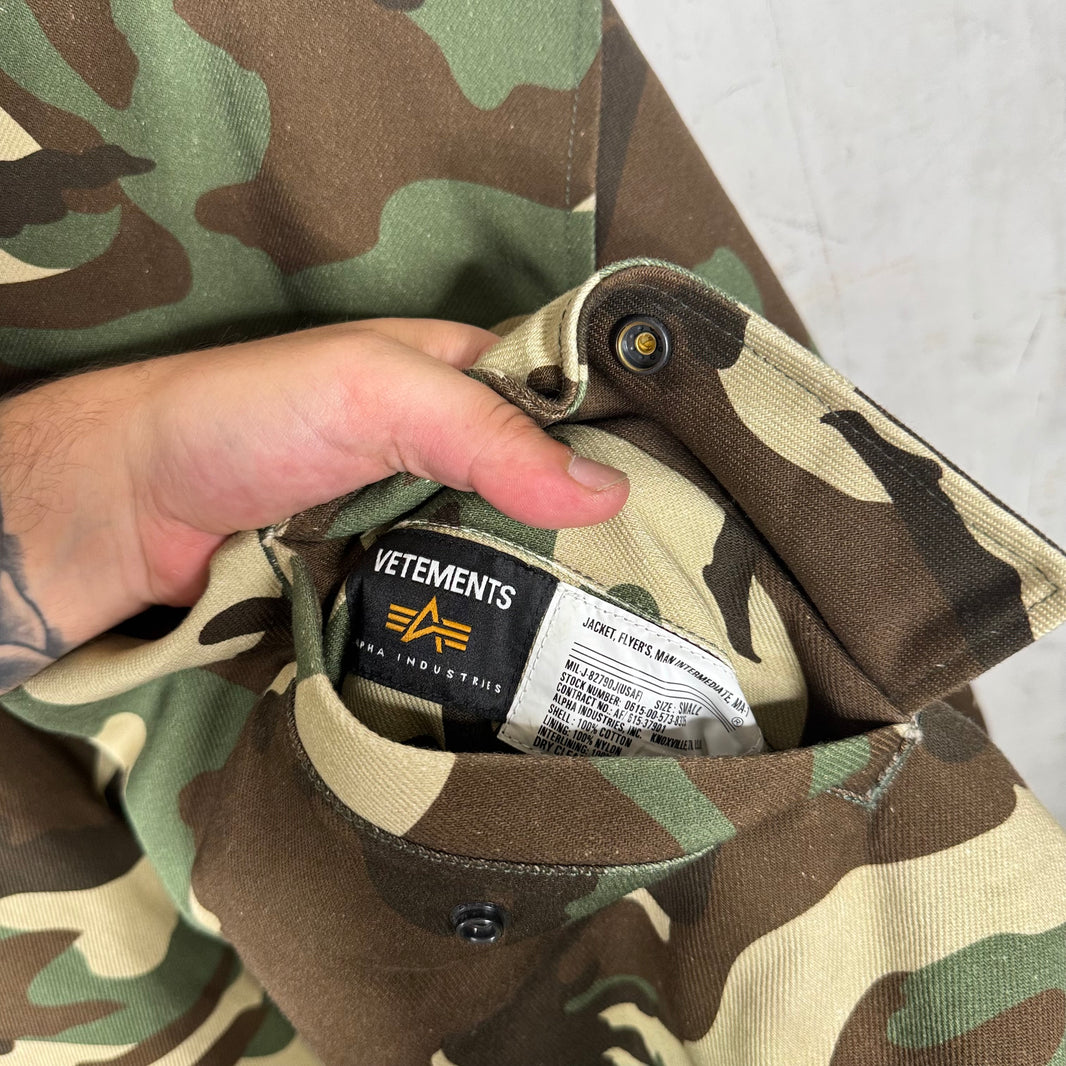 Vetements x Alpha Industries Camo Bomber