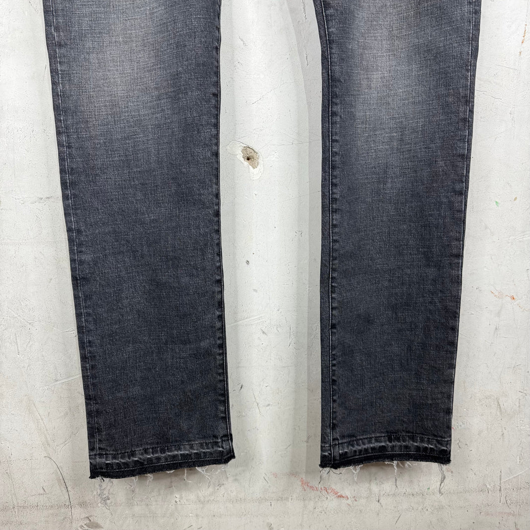424 Frayed Hem Charcoal Jeans