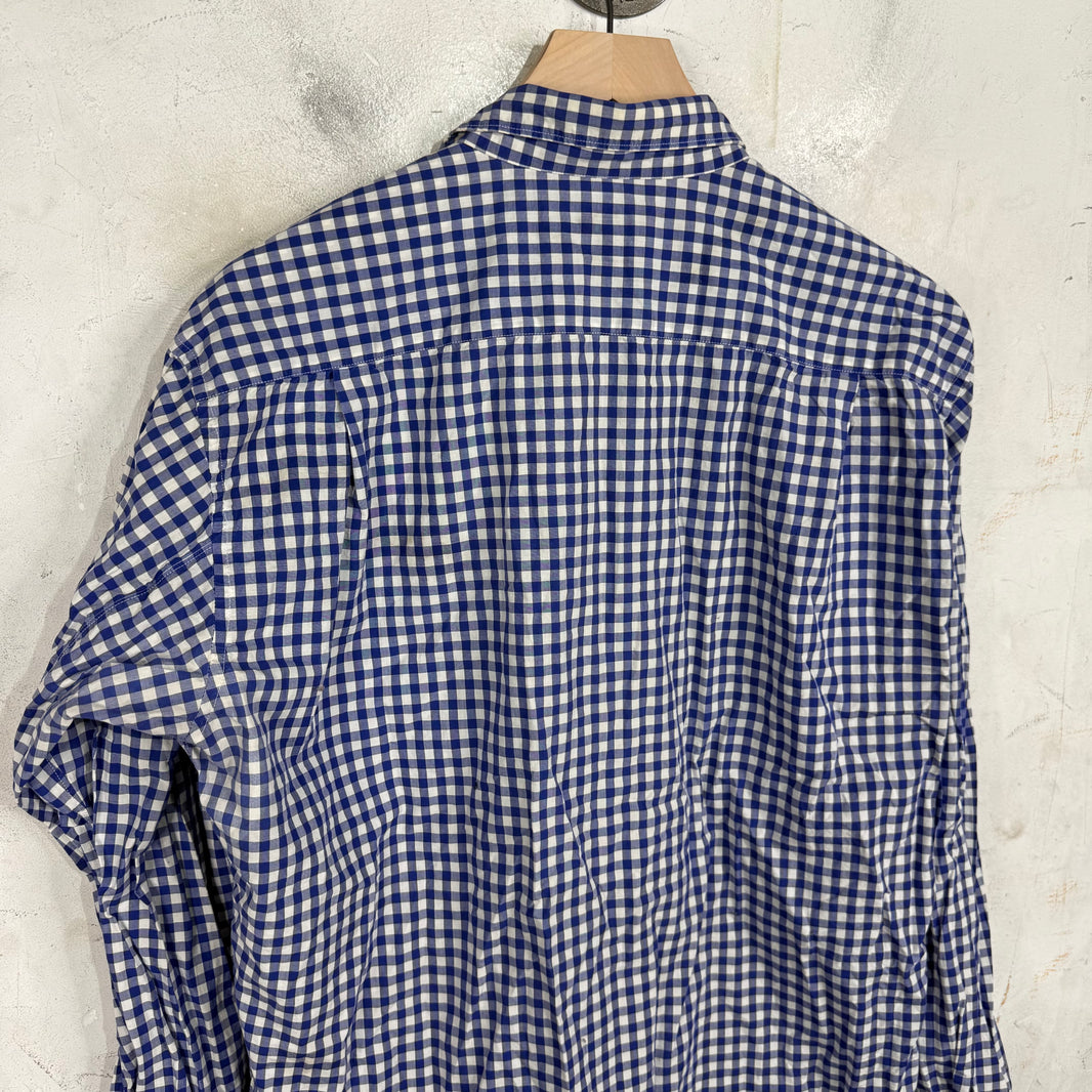 CDG Plaid Pleated Button-Up Shirt
