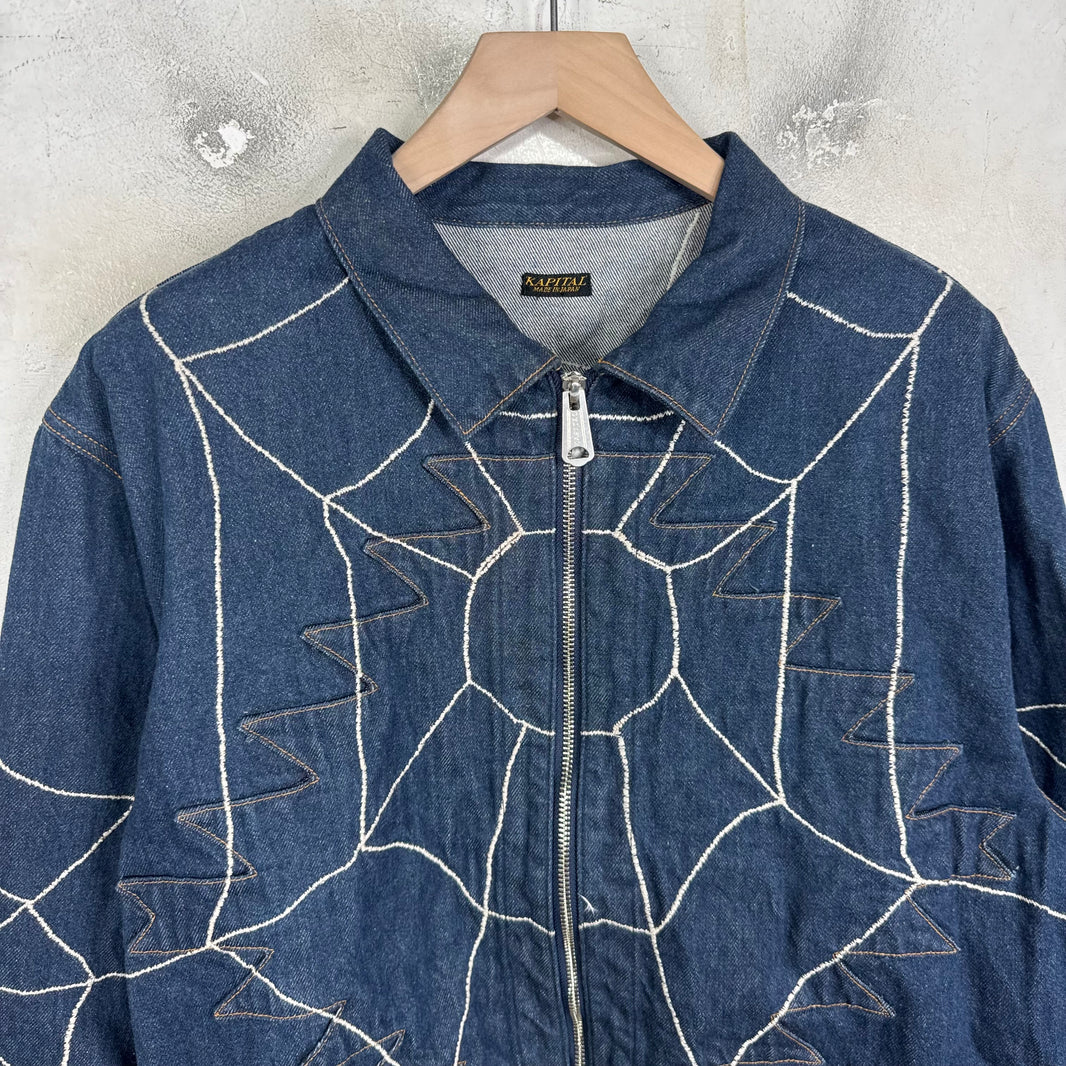 Kapital Spiderweb Zip Denim Jacket