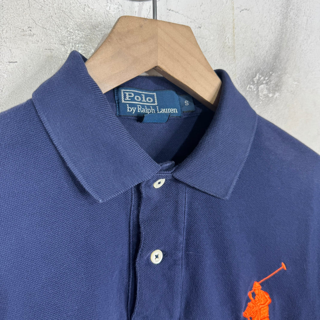 Ralph Lauren Bucknell Navy Orange Pony Polo