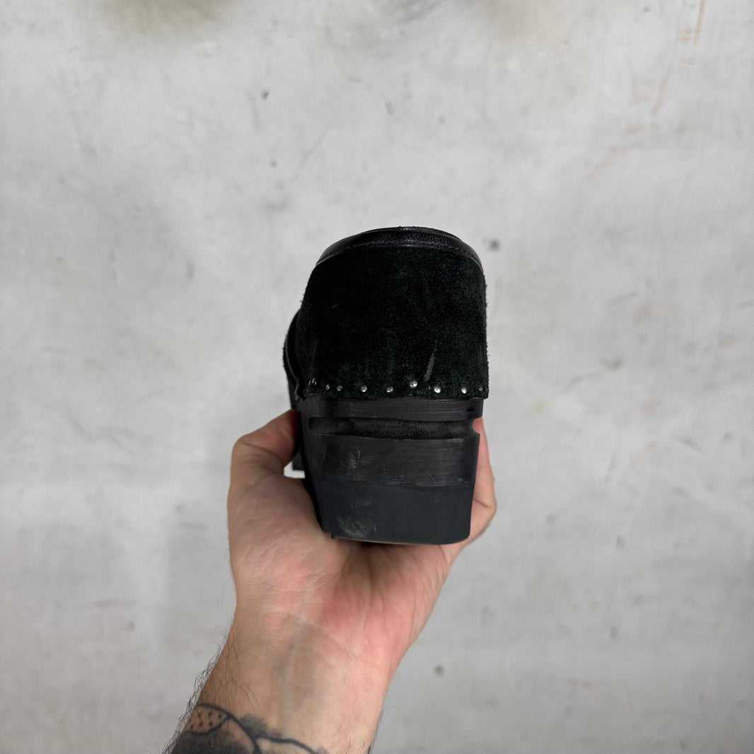 Needles Black Suede Clogs