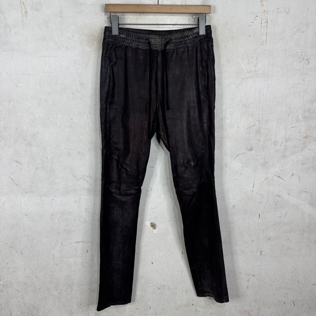 Balmain Leather Drawstring Pants