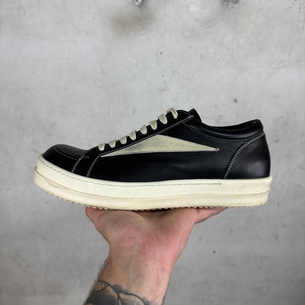 Rick Owens Black Leather Vans