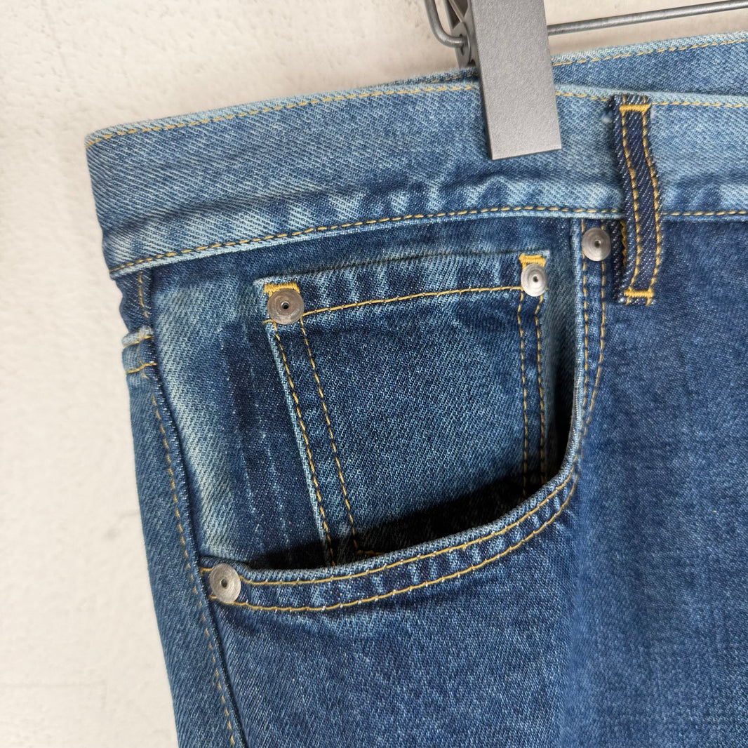 Margiela Blue Two Tone Contrast Stitch Denim Jeans