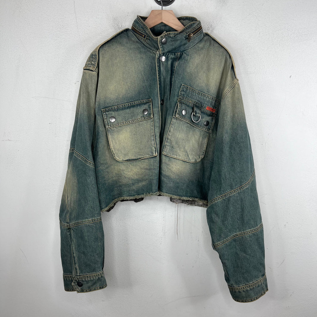 Martine Rose Cropped D-Ring Denim Jacket