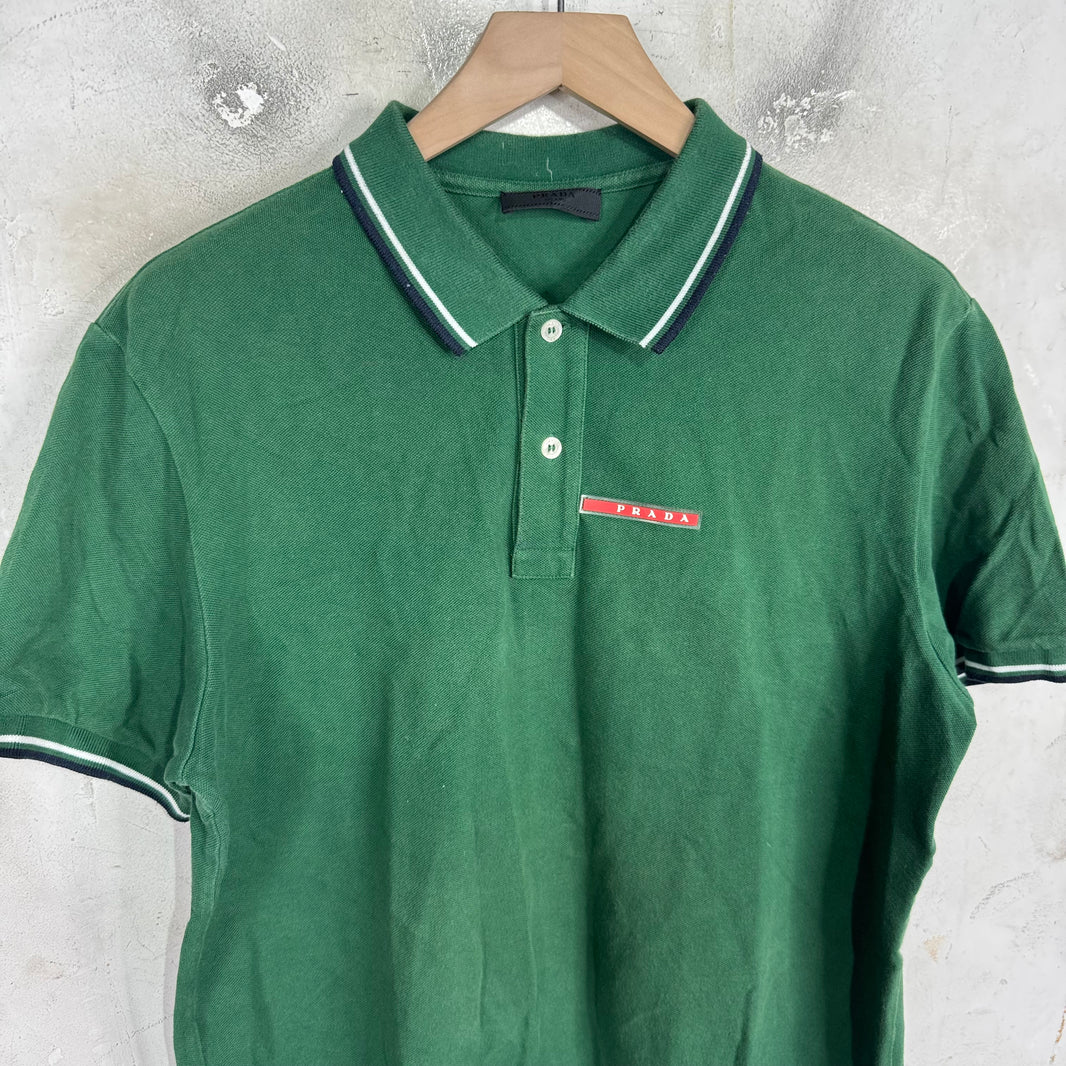 Prada Green Linea Rossa Polo