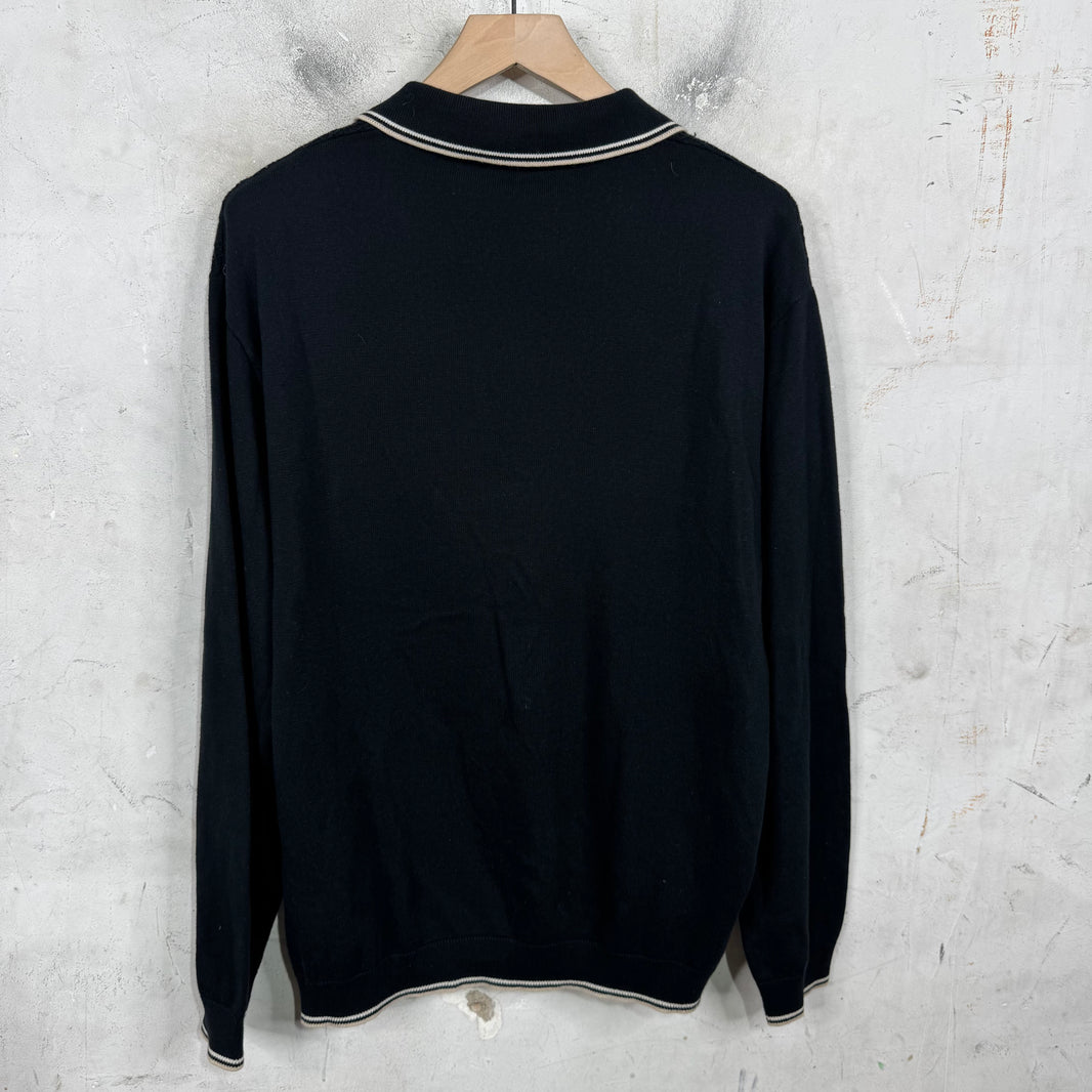 Supreme Black Knitted L/S Polo Sweater