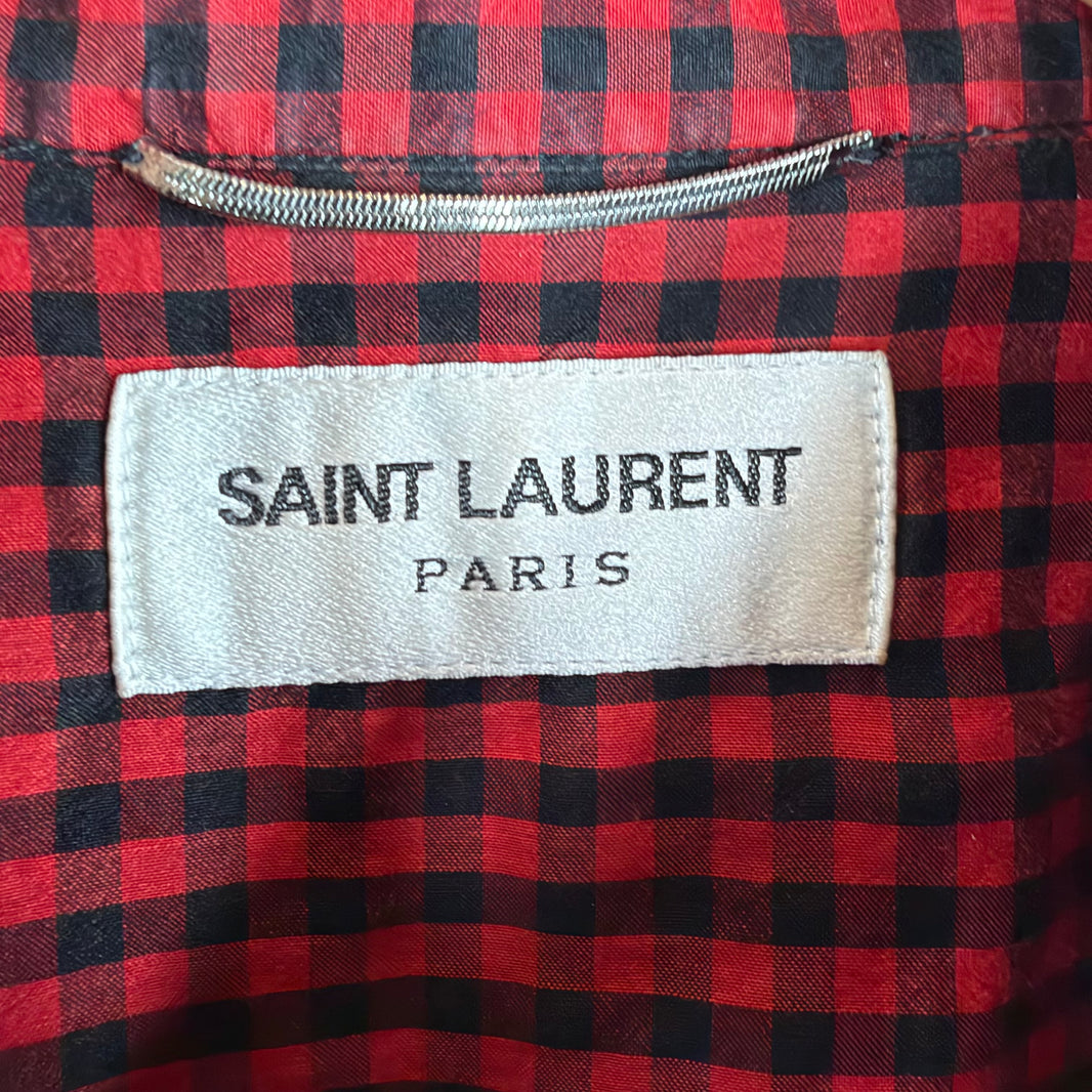 Saint Laurent Red Plaid Western Shirt