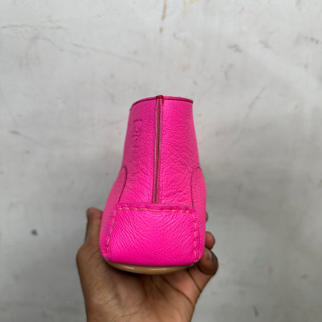 Loewe Pink Laced Moccasins