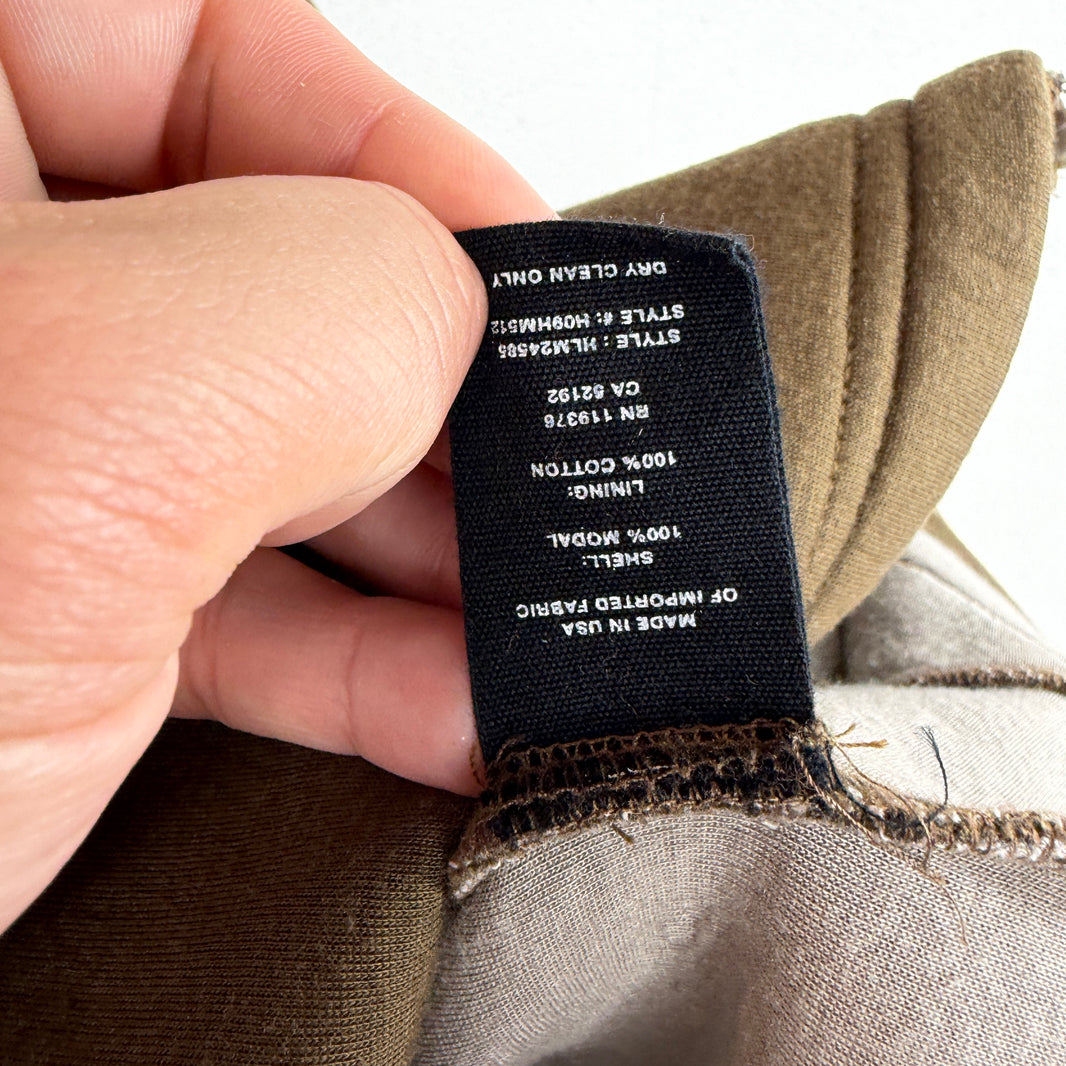 Helmut Lang Olive Zip Up Hoodie