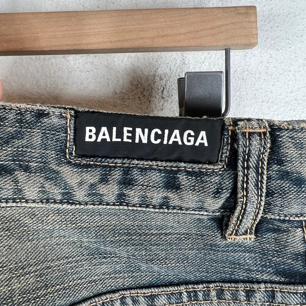 Balenciaga Blue Washed Flared Bootcut Jeans