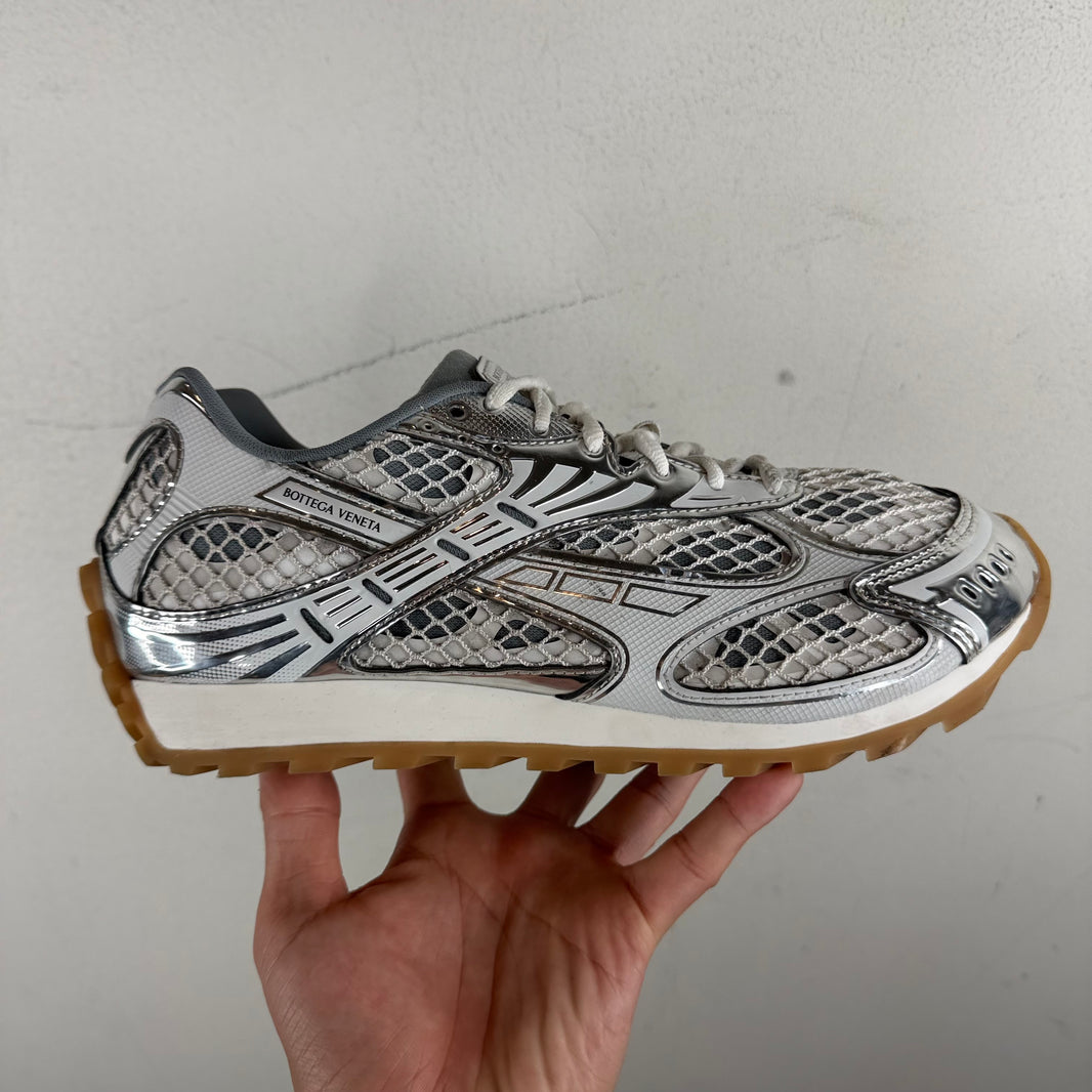 Bottega Veneta Silver/White Orbit Sneakers