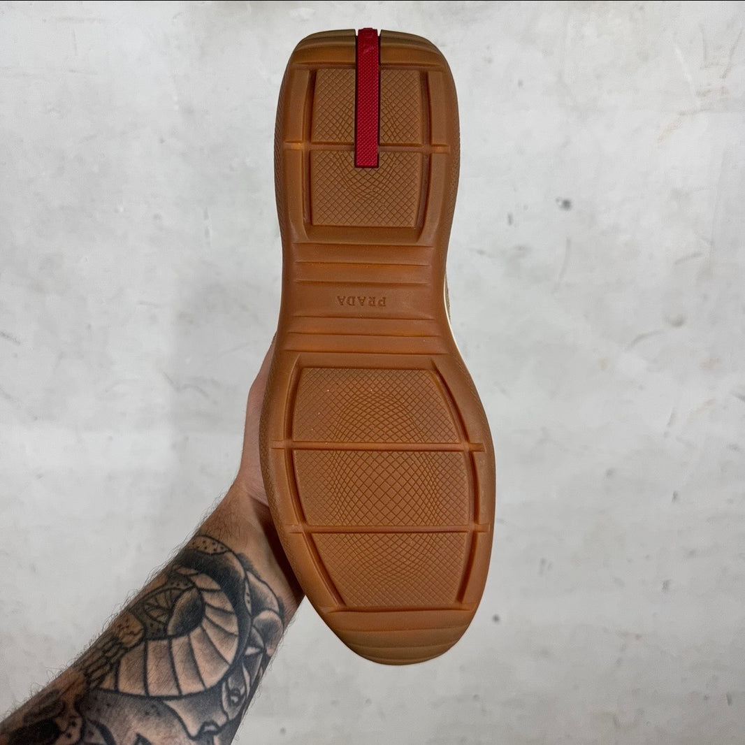Prada Tan Leather/ Suede Exclusive Americas Cup
