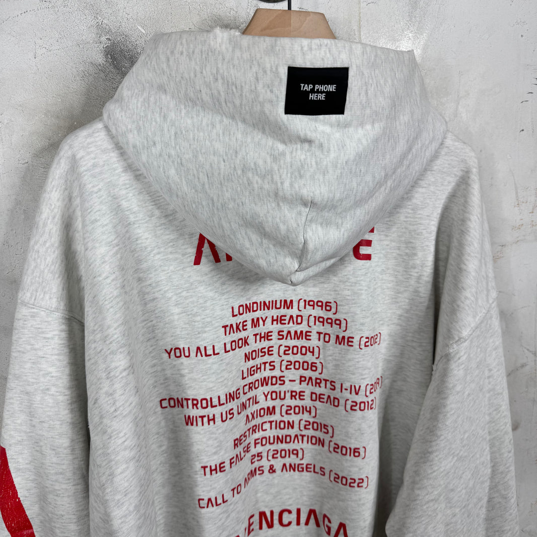 Balenciaga Grey Archive Music Zip Hoodie