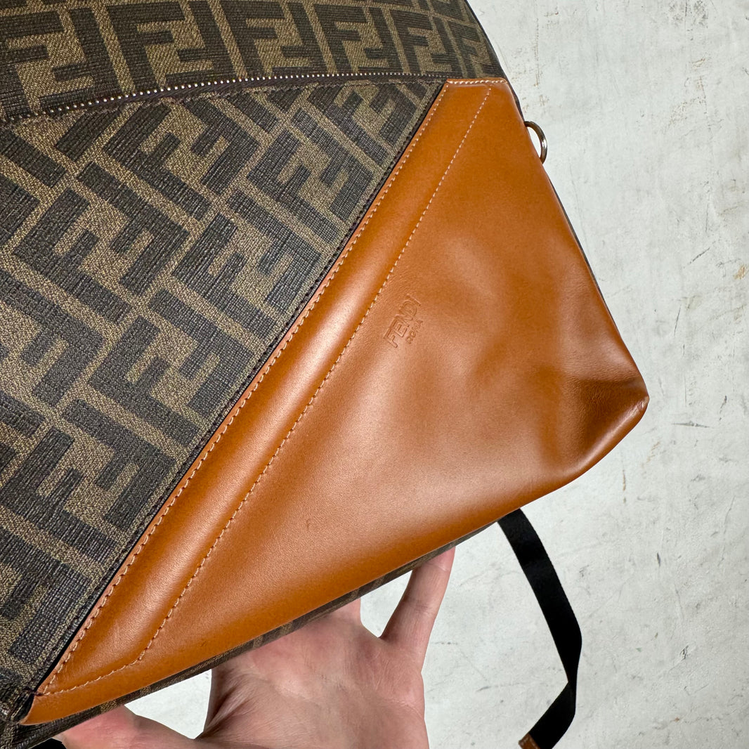 Fendi Leather Paneled Zucca Backpack