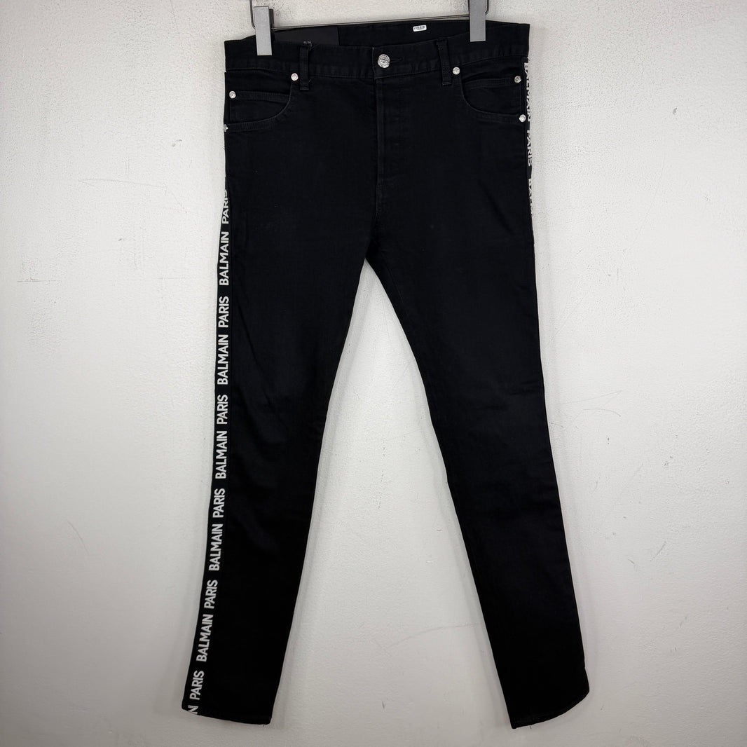 Balmain Side Logo Slim Jeans